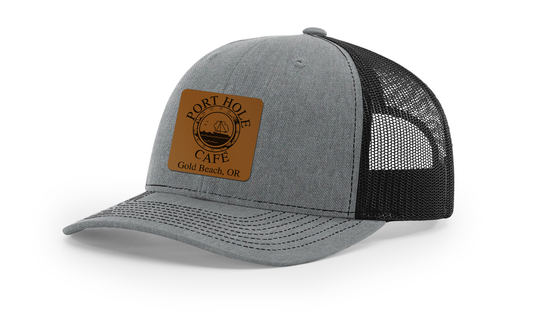 Port Hole Cafe Logo Leather Patch Hat - Richardson 112