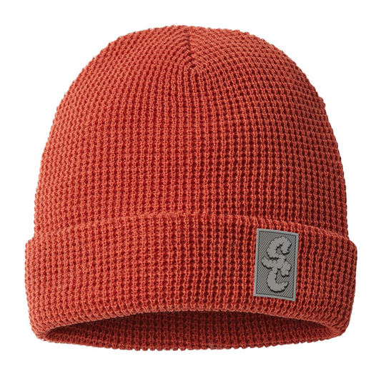 Smiles Engraved and Embroidered SC Patch Beanie - Richardson Waffle Cuffed Beanie 146R