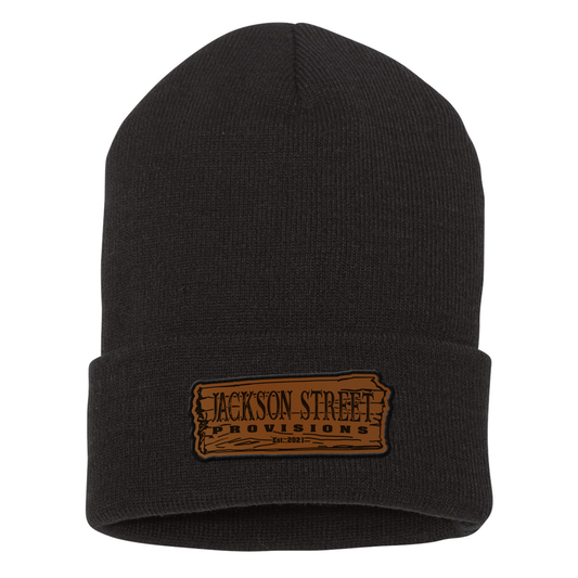 Jackson Street Provisions Engraved and Embroidered Patch Beanie - Yupong 1501KC