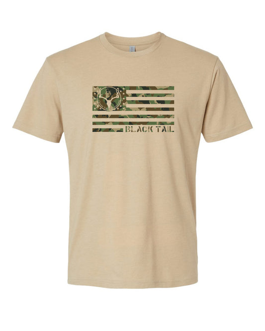 Chasin Tailz Flag Men's TShirt -6210 Heather Tan