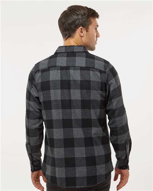 Valley Tel Plaid Shirt with Leather Patch -Charcoal/Black 8210