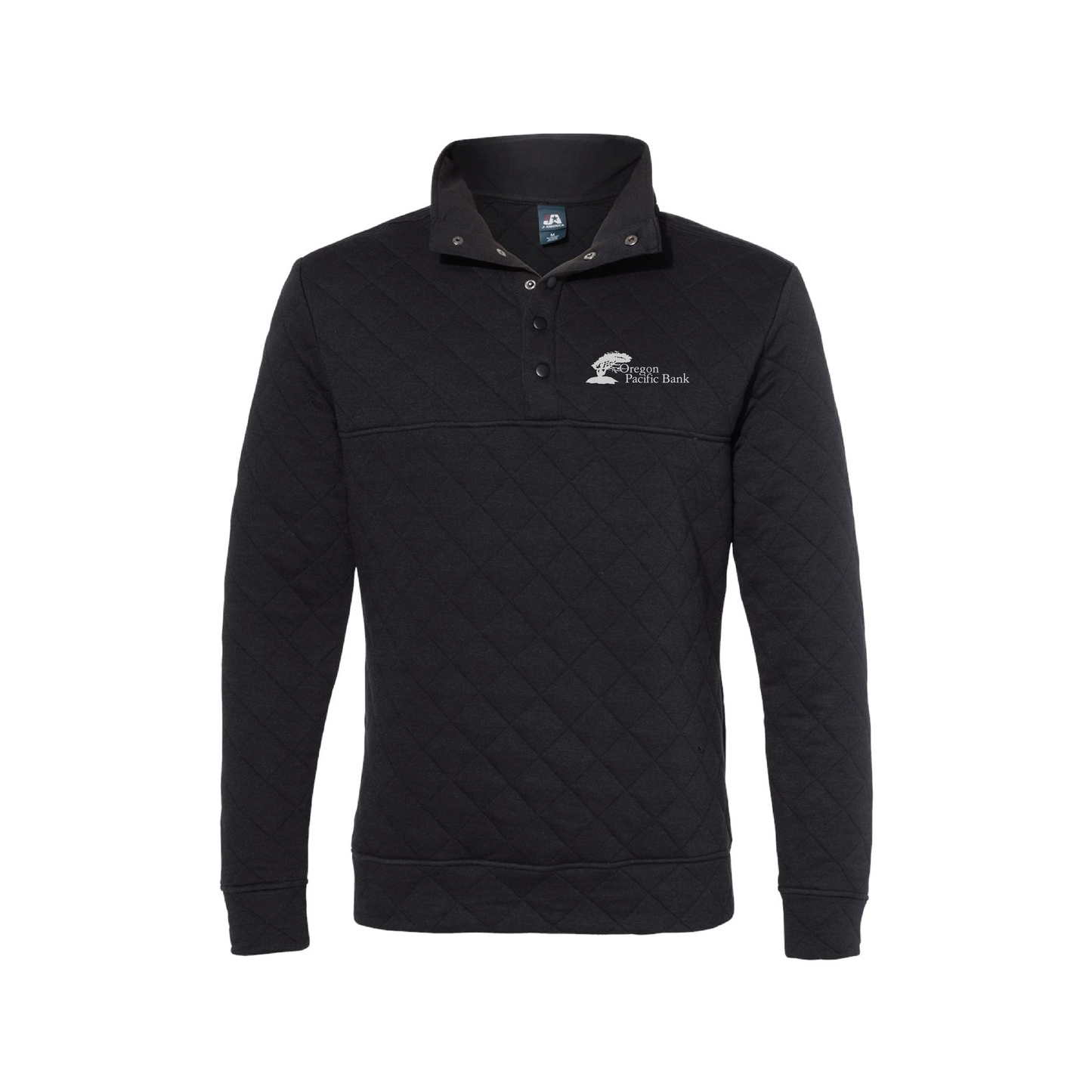 Oregon Pacific Bank Quilted Half-Snap Pullover (Embroidered) — J. America 8890