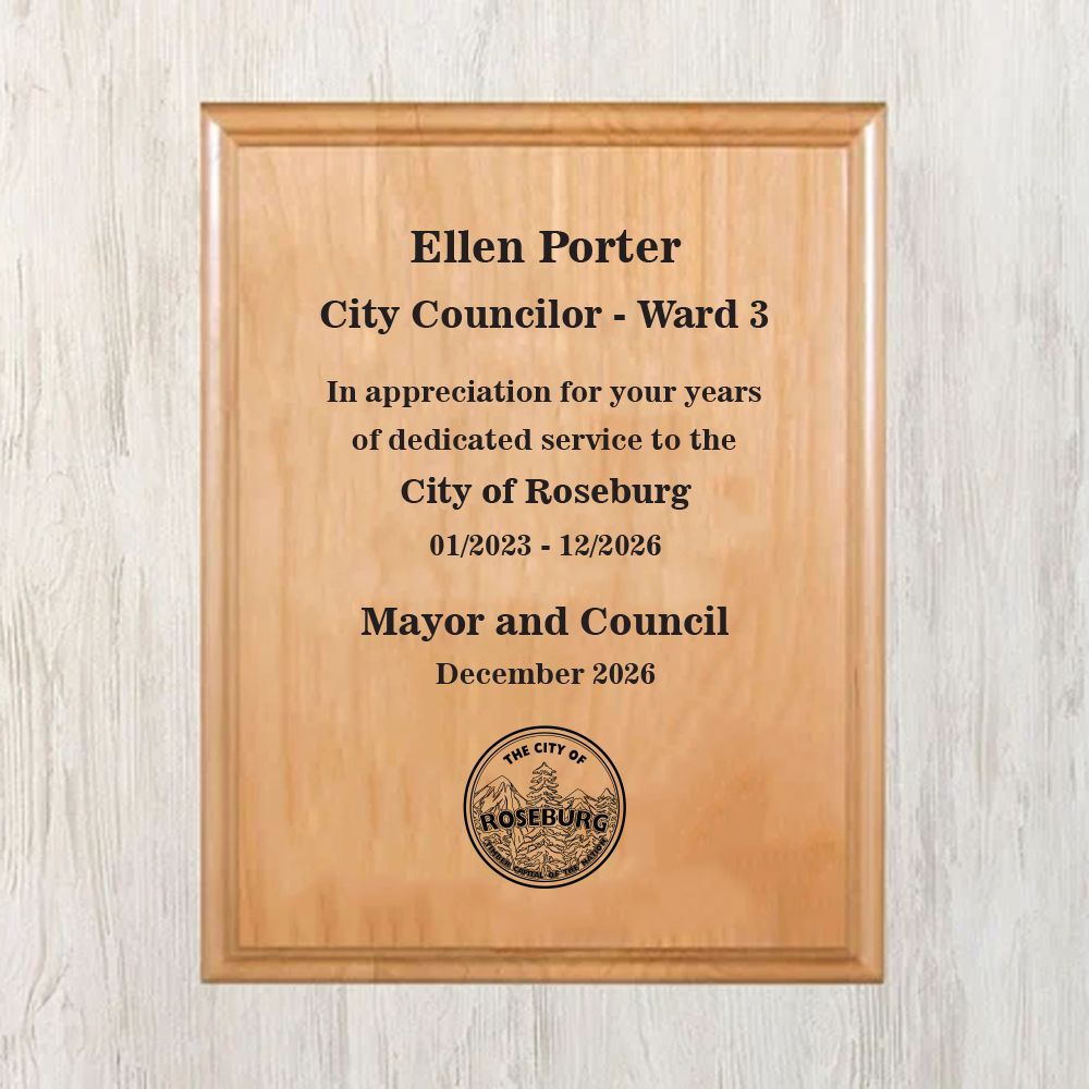 City Councilor Plaque 7x9 Alder - PMA79