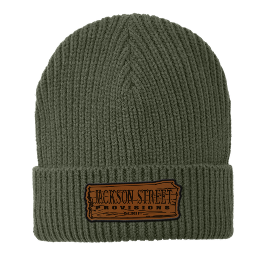 Jackson Street Provisions Engraved and Embroidered Patch Beanie - C908 Watch Beanie