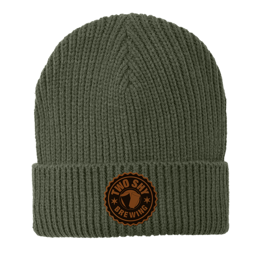 Two Shy Engraved and Embroidered Rawhide Patch Watch Beanie - c908 Watch Beanie