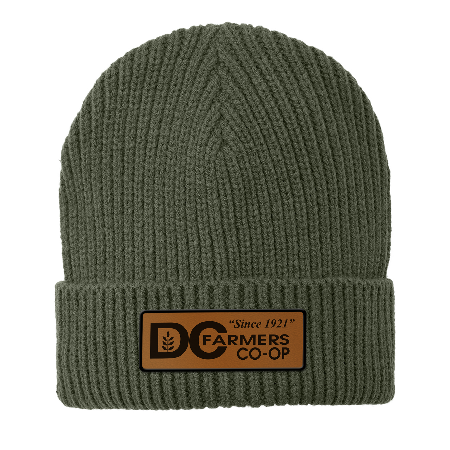 DC Co-op Logo Rawhide Leather Patch Beanie - C908