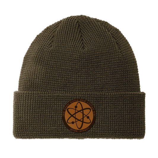 The Atom Engraved and Embroidered Patch Waffle Beanie - C955 Waffle