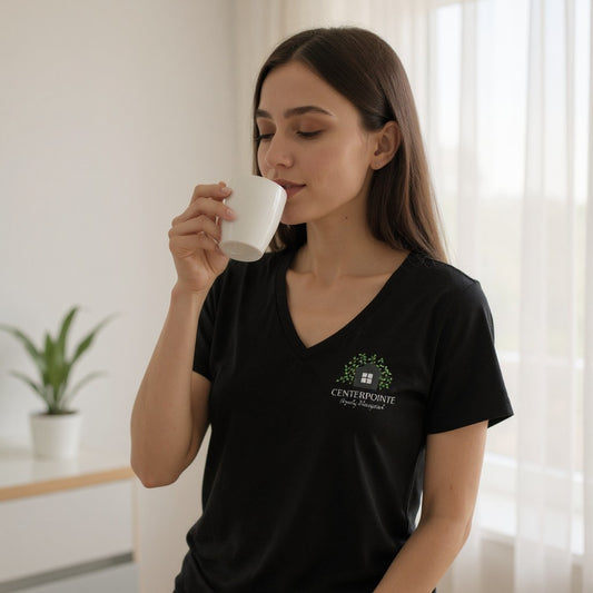 CPM Women's V-Neck Tshirt - DT6503 Black