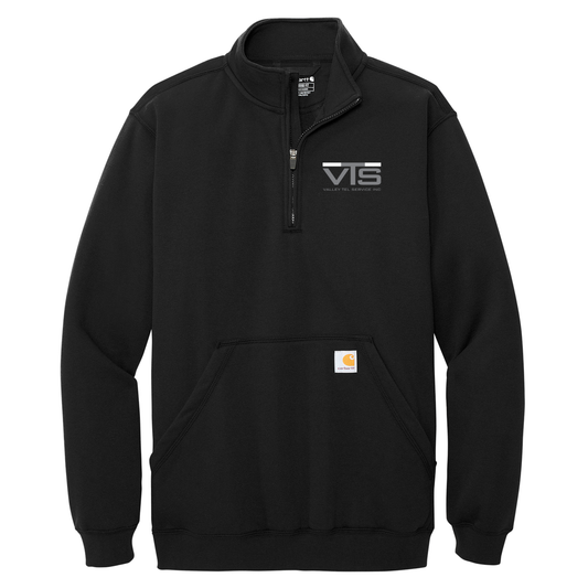 Valley Tel Carhartt® Midweight Qtr. Zip Mock Neck Sweatshirt - BLACK