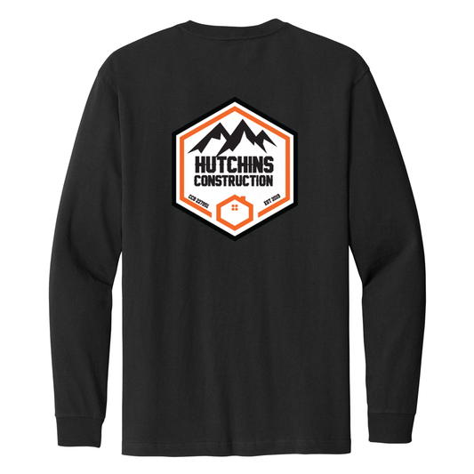 Hutchins Construction Printed Carhartt Long Sleeve Pocket Tshirt - Black CTK126