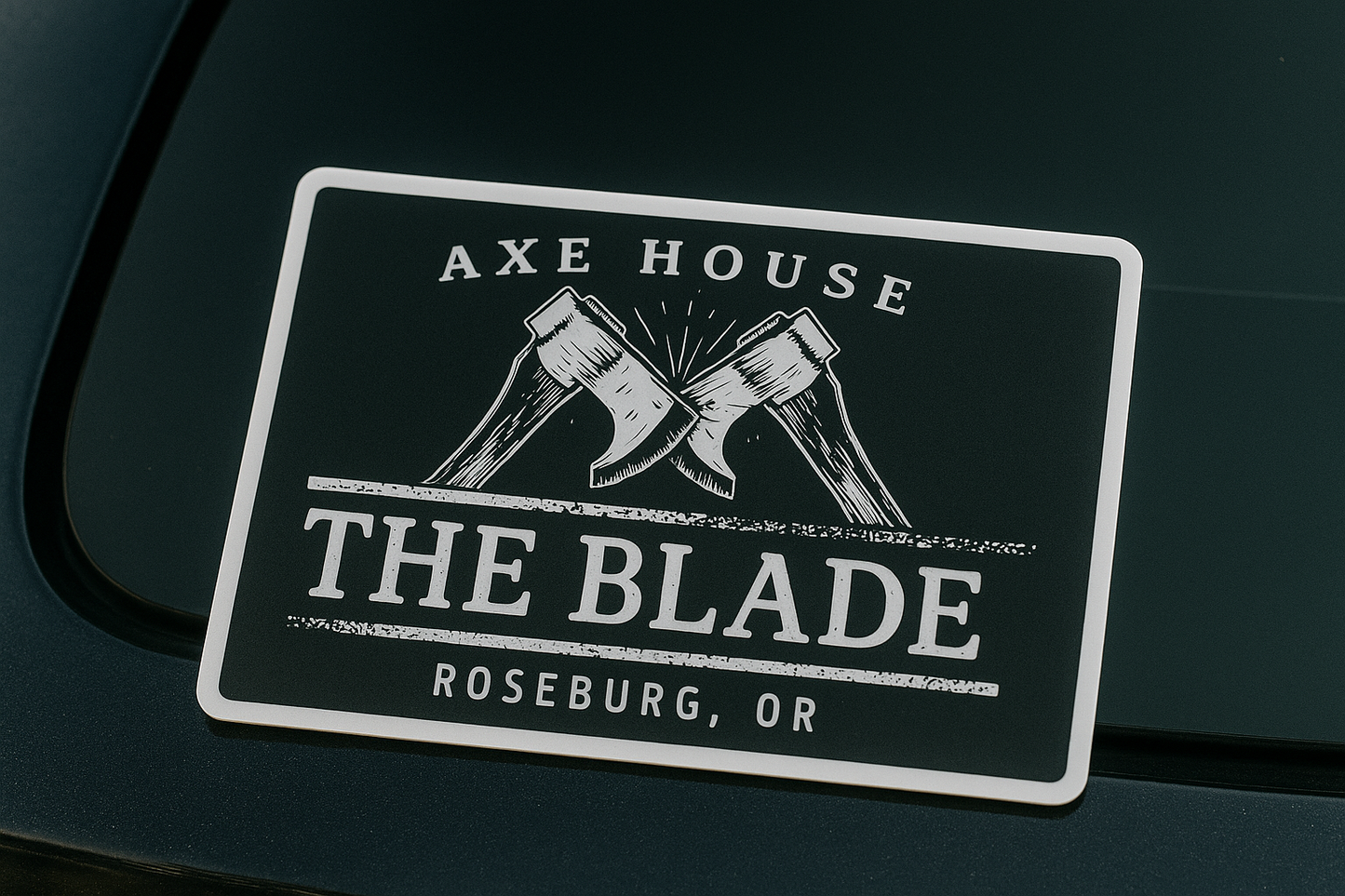 The Blade Axe House Decals 4in x 2.75in