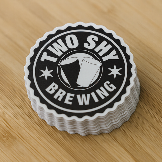 Two Shy Brewery Die Cut Decals 3.5 x 3.5