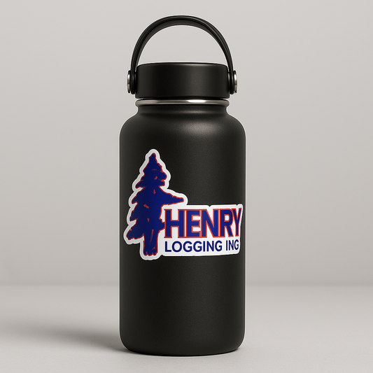 Henry Logging Die Cut Decals 4in x 2.5