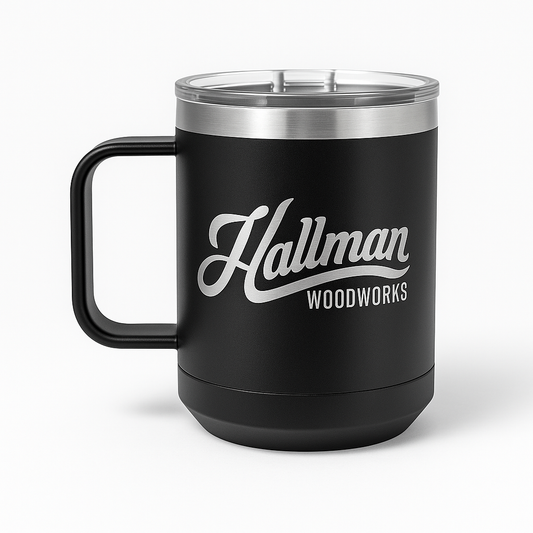 Hallman Woodworks Engraved Coffee Mug - 15oz Camp Mug