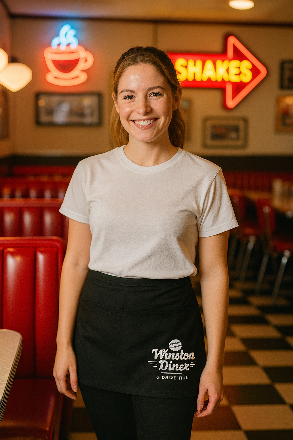 Winston Diner Printed Apron - Q2115