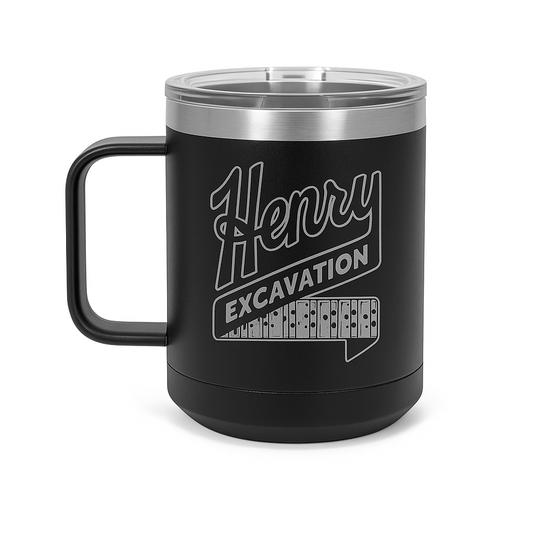 Henry Excavating Engraved Coffee Mug - 15oz Camp Mug