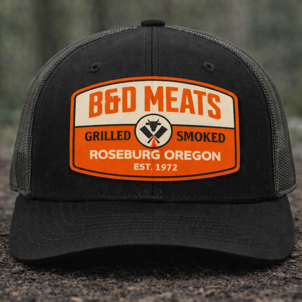 B& D Meats Printed Leather Patch Hat - Richardson 112