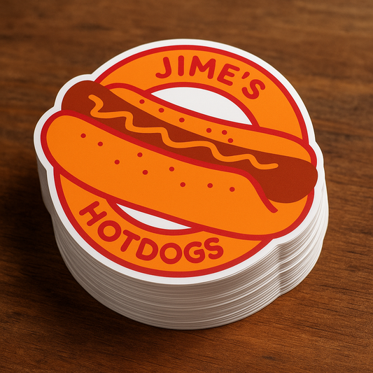 Jime's Hotdogs Die Cut Decals 3.5 x 3.5