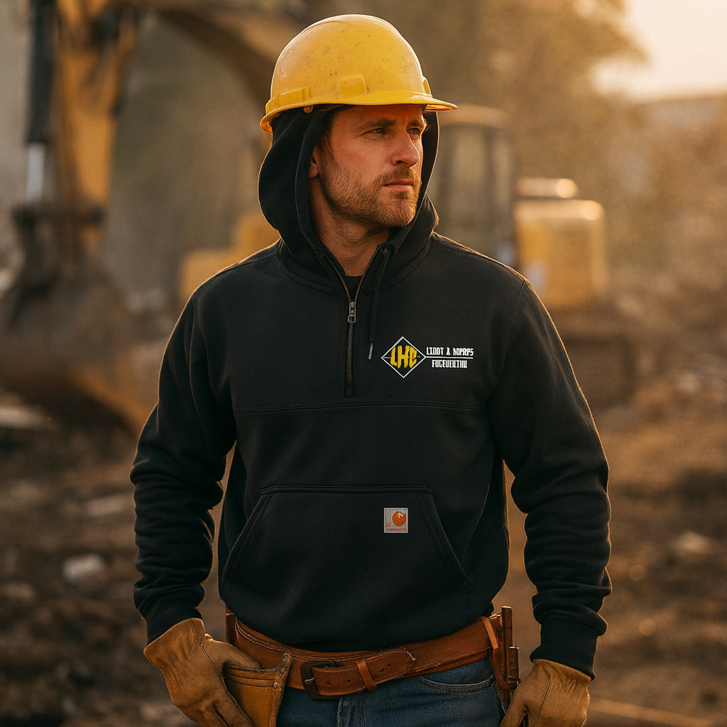 Nabors Demolition Carhartt Hoodie - Black Carhartt® Rain Defender® Paxton Heavyweight Hooded Zip Mock Sweatshirt