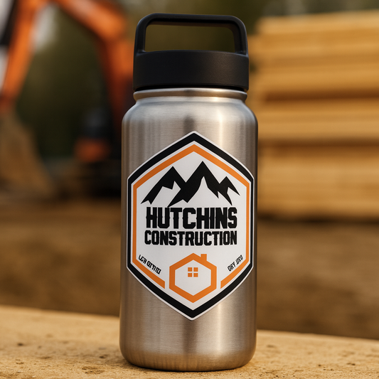 Hutchins Construction Die Cut Decals 4in x 3.5in