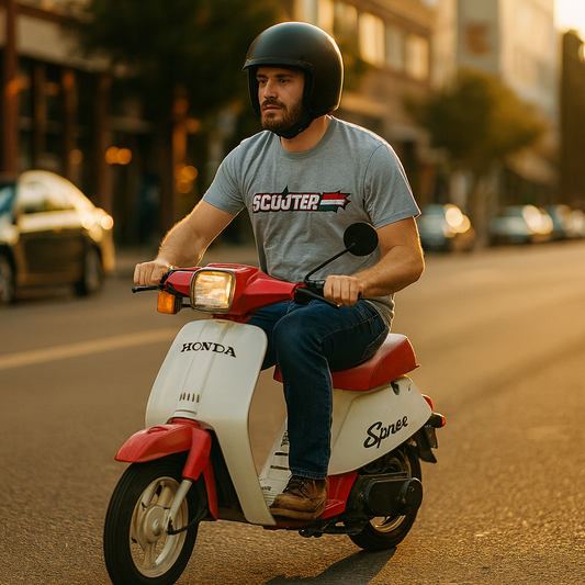 Scooter Swap Shop Stars & Stripes Tshirt - NL3600 Heather Grey