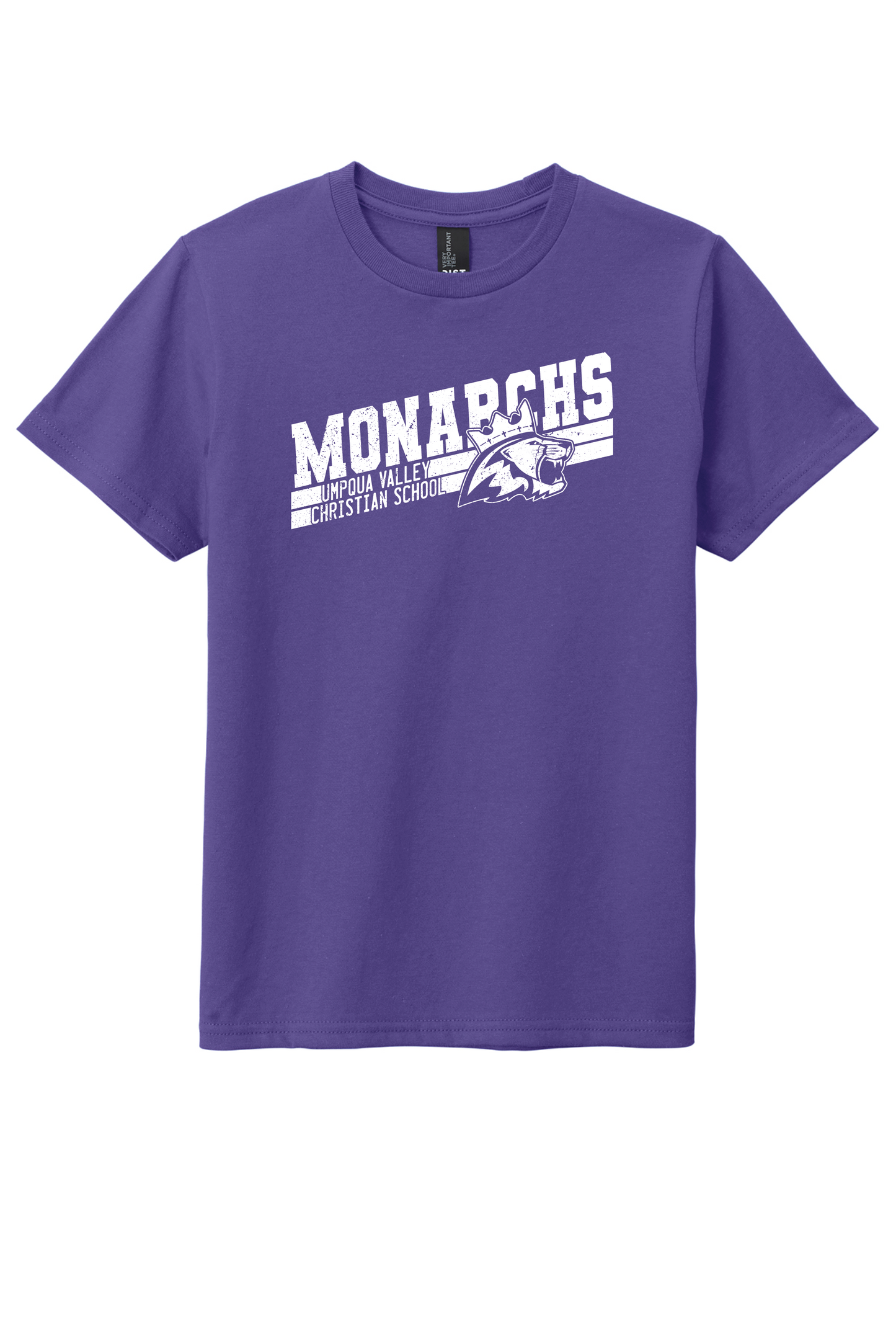 Umpqua Valley Christian School Diagonal Printed Youth Tshirt - Purple DT6000Y