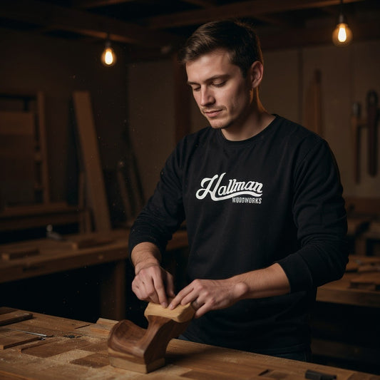Hallman Woodworks Long Sleeve Tshirt - Bella 3501 Black