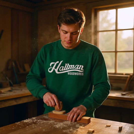 Hallman Woodworks Crew Neck Sweatshirt - Independent 3000 Forest Green