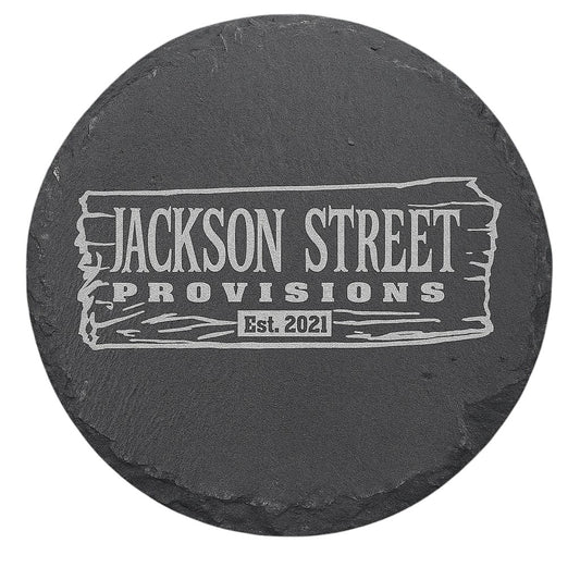Jackson Street Provision Engraved 4in Slate Coaster - SLT002