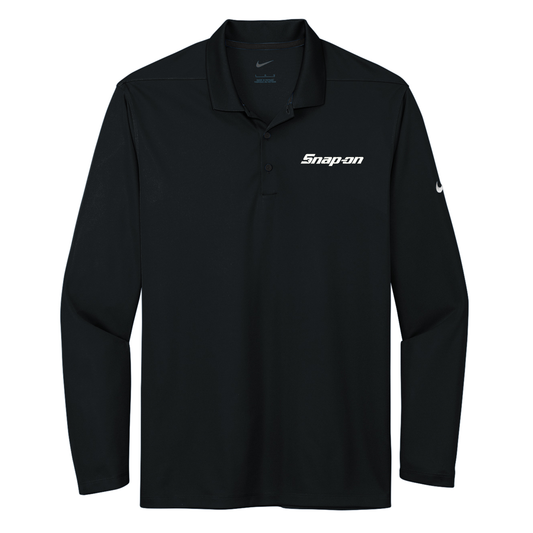 Snap-On Long Sleeve Black Polo - NKDC2104