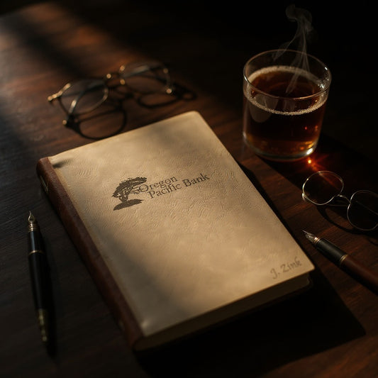 Oregon Pacific Bank Leatherette Journal - GFT652 Dark Brown