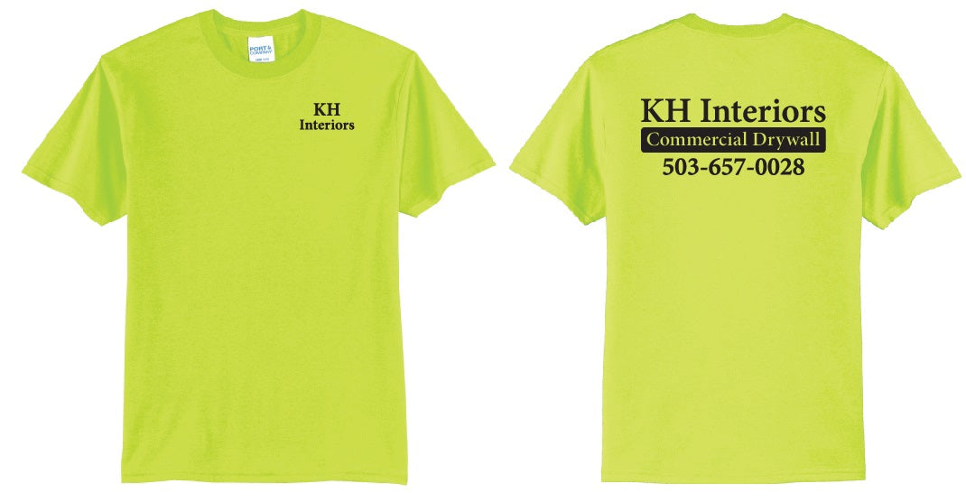 KH Interiors Work TShirt PC55 - Safety Green