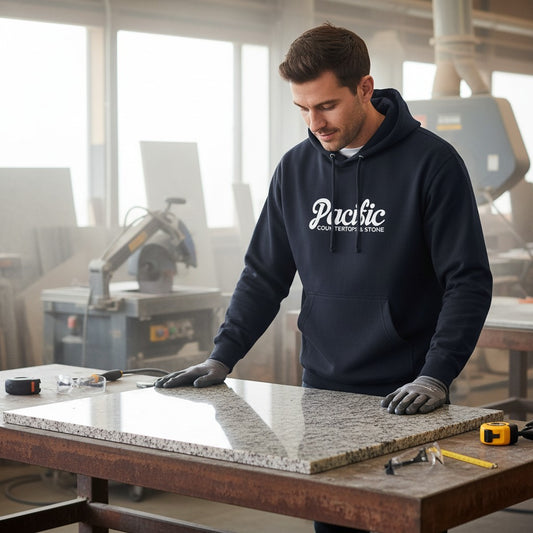 Pacific Countertop Screen Printed Hoodie | Classic Navy SS4500 Midweight Fleece