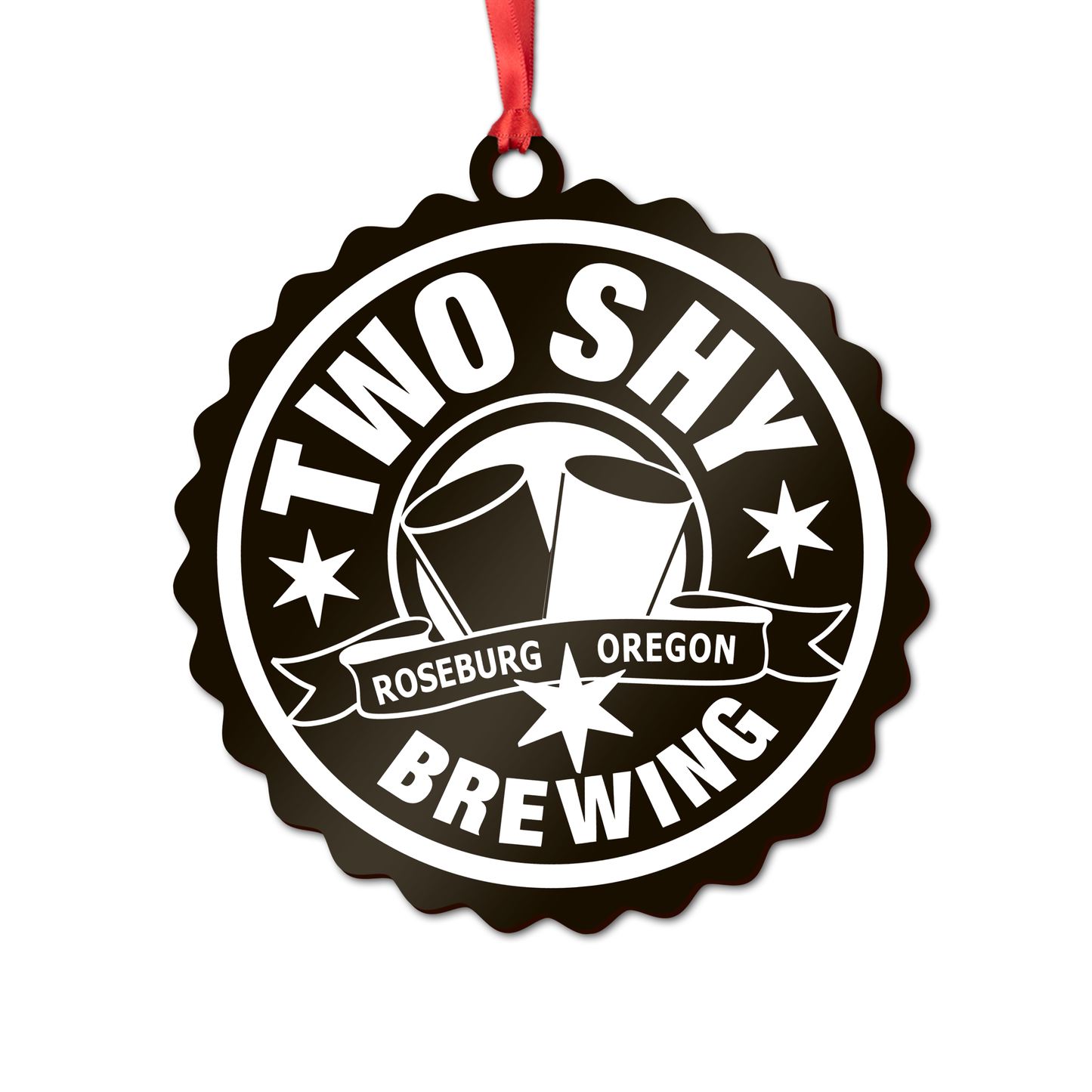 Two Shy Brewery Laser Cut and Printed Ornaments 3.5 x 3.5