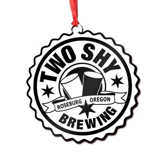 Two Shy Brewery Laser Cut and Printed Ornaments 3.5 x 3.5