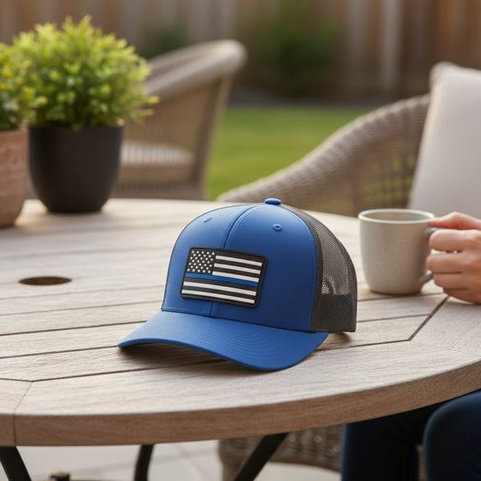 Thin Blue Line PVC Patch Hat - Richardson 112