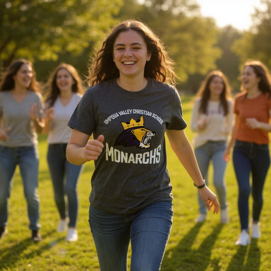 Umpqua Valley Christian School Lion Printed Tshirt - Heathered Charcoal DM130