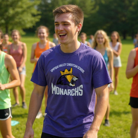 Umpqua Valley Christian School Lion Printed Youth Tshirt - Purple DT6000Y