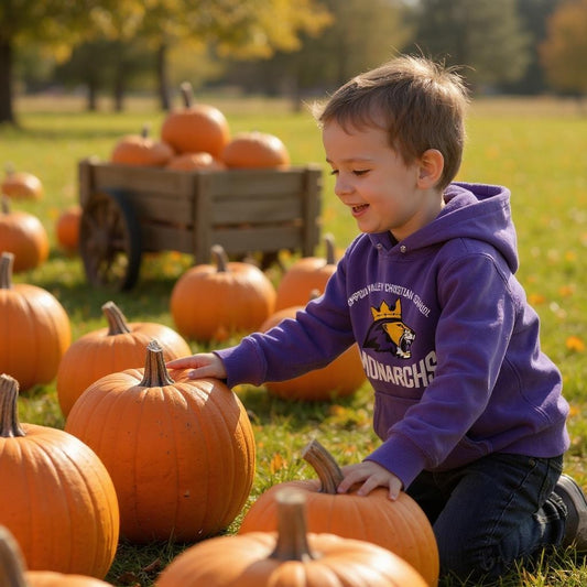 Umpqua Valley Christian School Lion Printed Youth Hoodie - Purple PC90YH