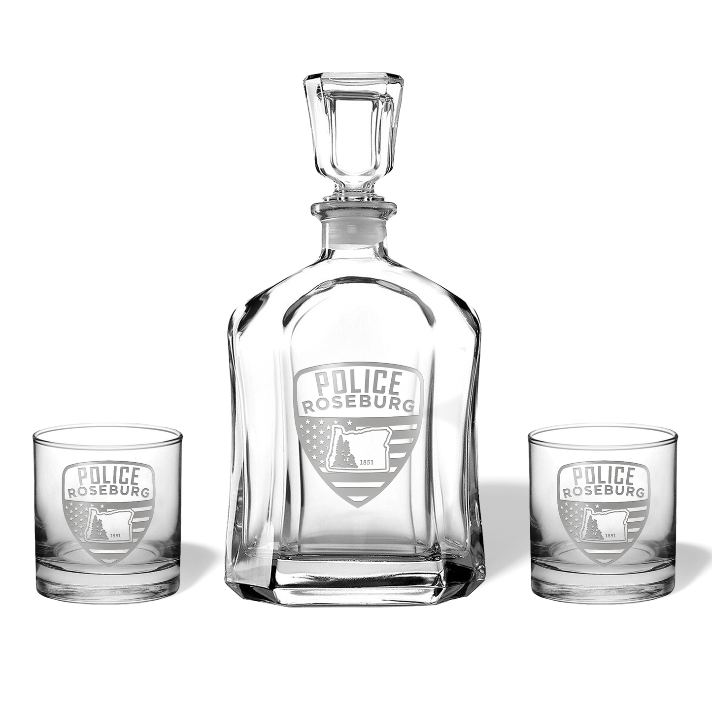 Roseburg PD Personalized Patch Pint or Whiskey Glass