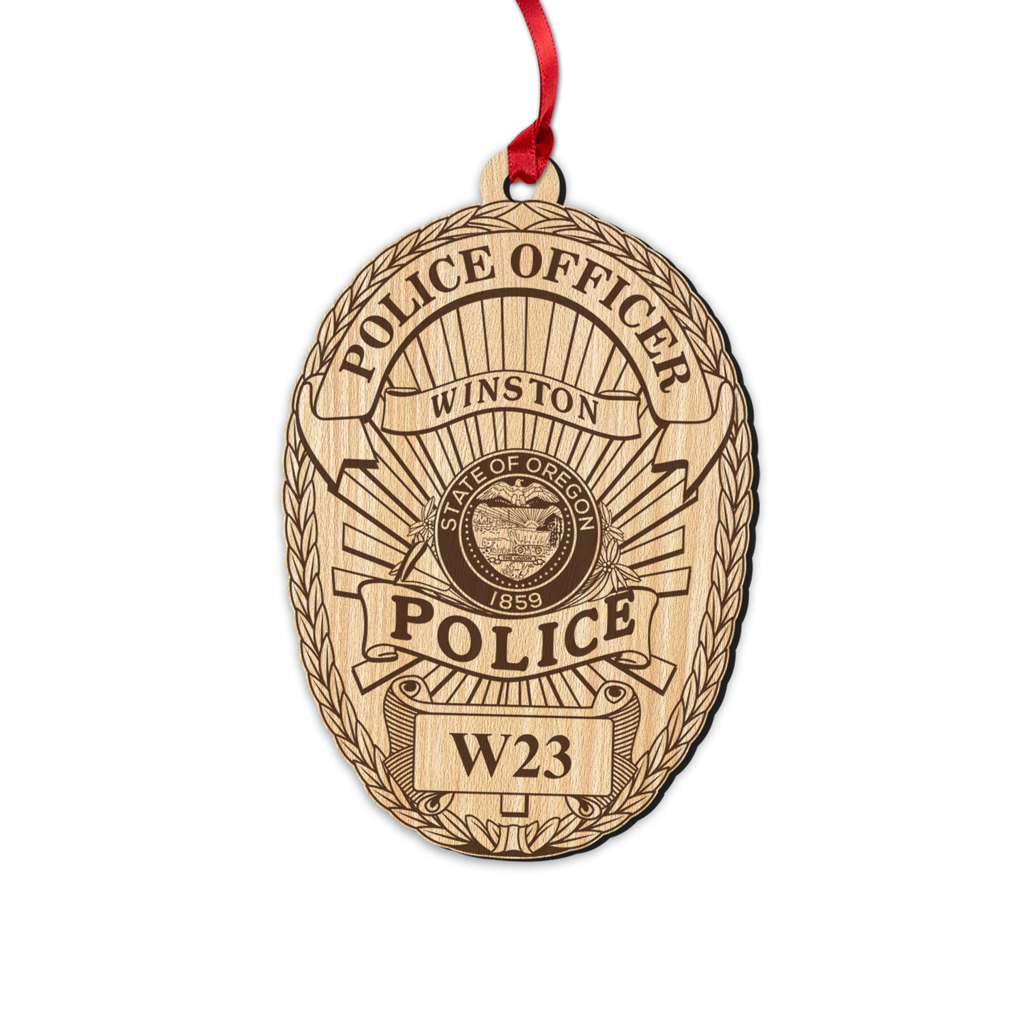 Winston PD Personalized Wood Ornament