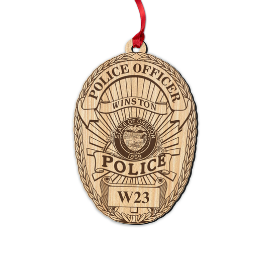 Winston PD Personalized Wood Ornament