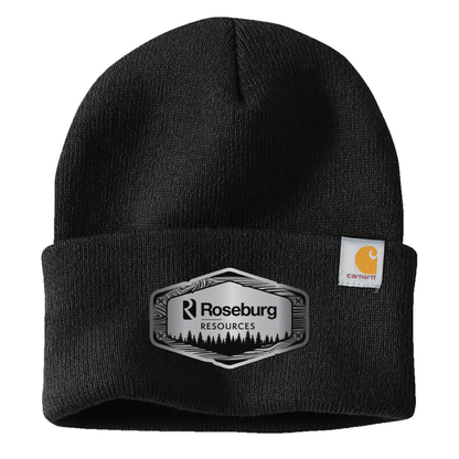Roseburg Resources Woodgrain Logo Embroidered Leather Patch Beanie - CT104597  Carhartt® Watch Cap 2.0