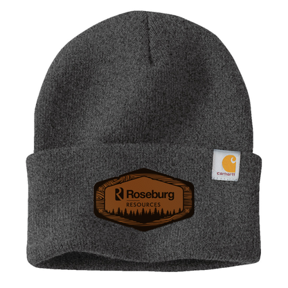 Roseburg Resources Woodgrain Logo Embroidered Leather Patch Beanie - CT104597  Carhartt® Watch Cap 2.0