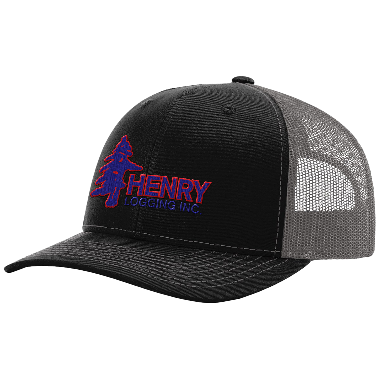 Henry Logging Embroidered Hat Red/Blue Edition - Richardson Hat 115