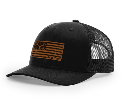 Chasin Tailz Flag Leather Patch Hat - Richardson 112