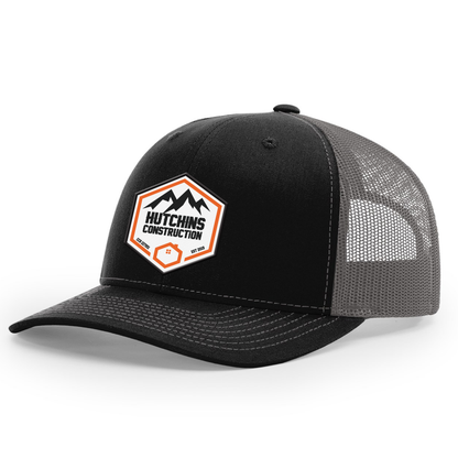 Hutchins Construction Logo Printed Leather Patch Hat - Richardson 112