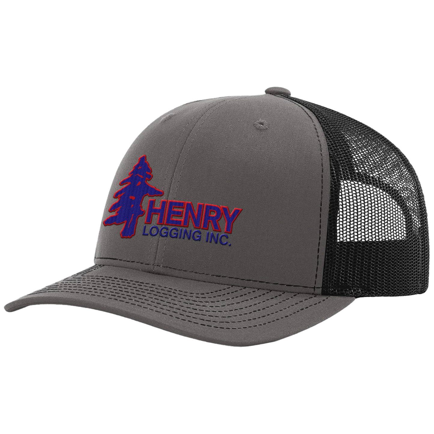 Henry Logging Embroidered Hat Red/Blue Edition - Richardson Hat 112