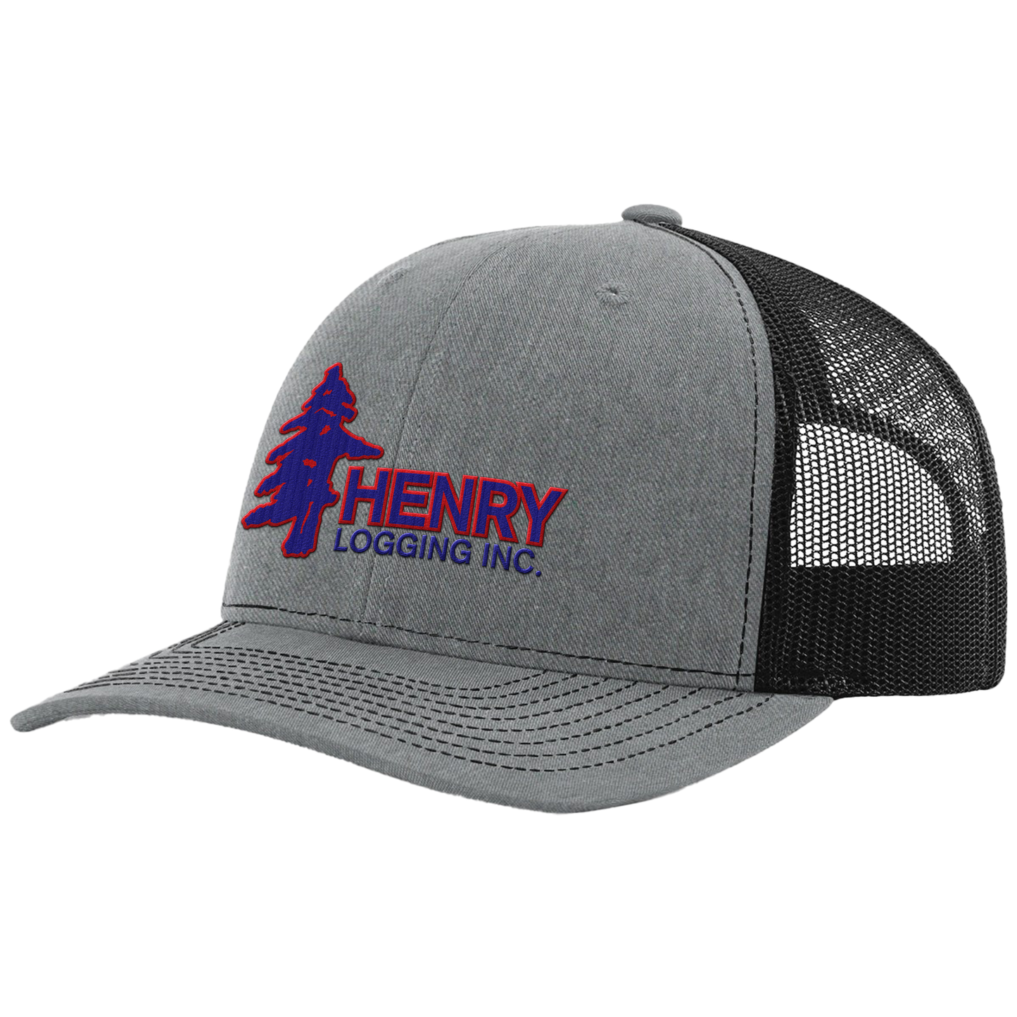 Henry Logging Embroidered Hat Red/Blue Edition - Richardson Hat 115