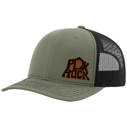 Portland Rock Engraved Leather Patch Hat - Richardson 112
